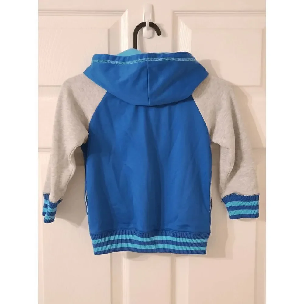 H&M Boy’s Blue Hooded Color Block Zip Closure Track Jacket Size 2-4YR